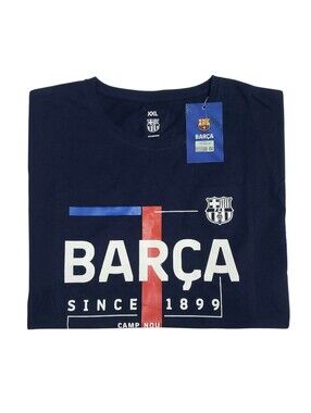 FC Barcelona Mens T-Shirt Barca Soccer Camp Nou Since 1899 Size XXL Navy NWT